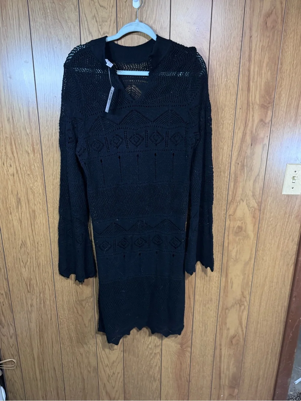 Torrid Nightfall Black Crochet‎ Knit Long Sun Dress Size 1-1X NWT